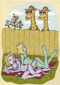 Postkarte: Giraffen